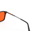 A Hinge closeup of Gloojo NightEase Orange Lens Square Aviator Sleep Glasses – Black Gunmetal