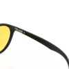 A Hinge closeup of Gloojo SunBoost Yellow Lens Round Screen Glasses – Black