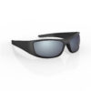 A Right Side view of Gloojo Shade Master Silver Mirrored Warp Around Sunglasses