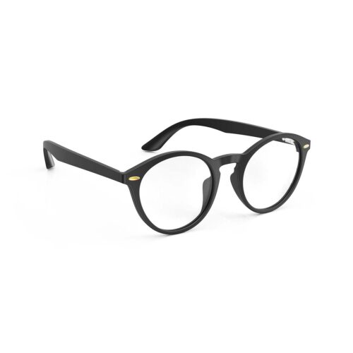 A Right side view of Gloojo ClearPro Transparent Lens Round Computer and Gaming Glasses – Black A Right side view of Gloojo Clear Pro Transparent Lens Round Computer and Gaming Glasses – Black