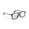 A Right side view of Gloojo ClearPro Transparent Lens Square Aviator Computer and Gaming Glasses – Black Gunmetal