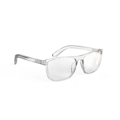 A Right side view of Gloojo ClearPro Transparent Lens wayfarer Computer and Gaming Glasses – Clear A Right side view of Gloojo Clear Pro Transparent Lens wayfarer Computer and Gaming Glasses – Clear