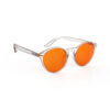 A Right side view of Gloojo NightEase Orange Lens Round Sleep Glasses – clear