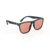 A Right side view of Gloojo Rose Relief Rose Lens Square Migraine Glasses – Black