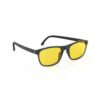 A Right side view of Gloojo SunBoost Yellow Lens Rectangle Screen Glasses – Black