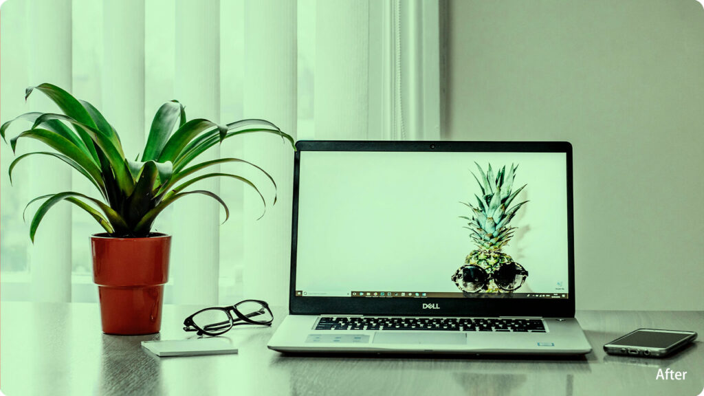 After Wearing Green Lens Glasses Soothed eyes and reduced glare for comfortable daytime screen use in bright light