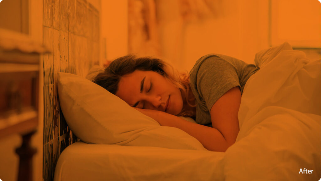After Wearing Orange Lens Glasses Reduced blue light exposure for greater eye comfort and relaxation during evening screen use and have deep sleep