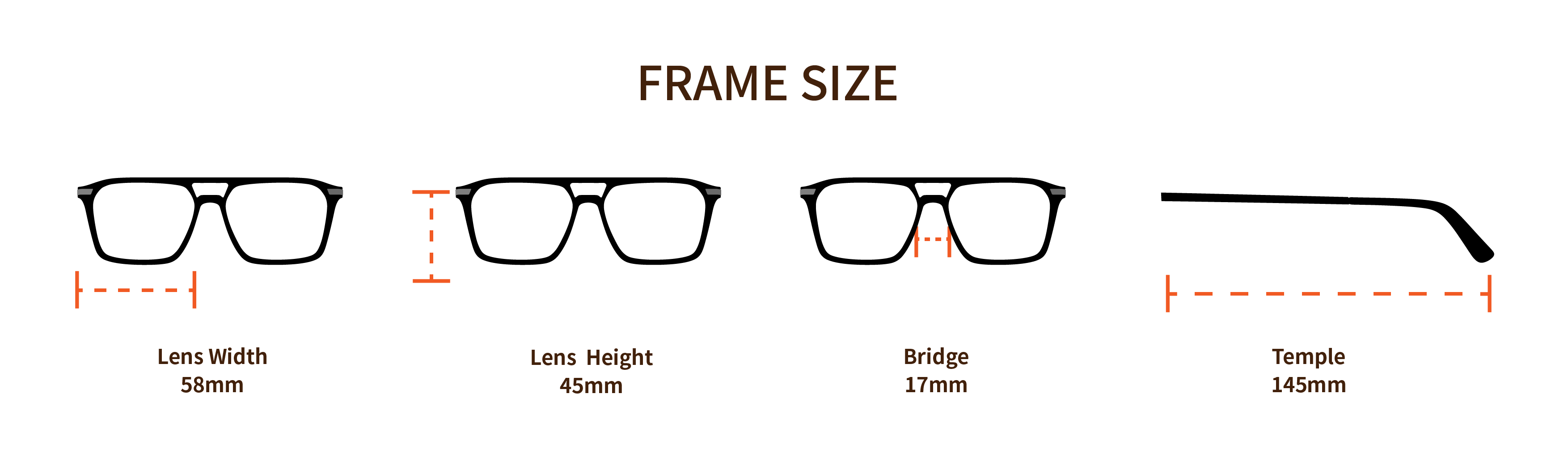 Frame size of square aviator frame