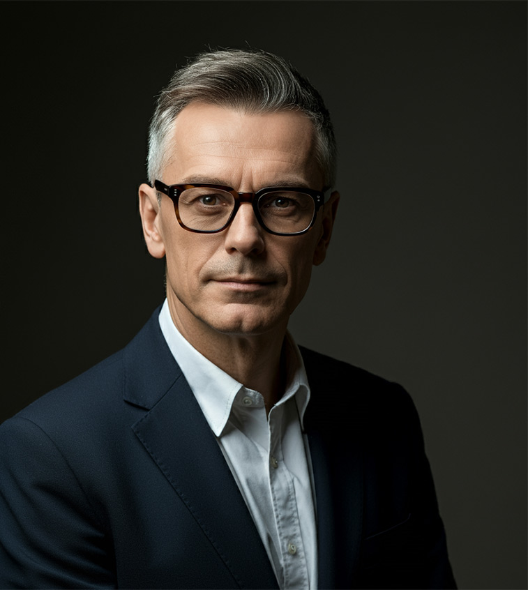 Portrait of Soren Bergmann, founder of Gloojo eyewear brand