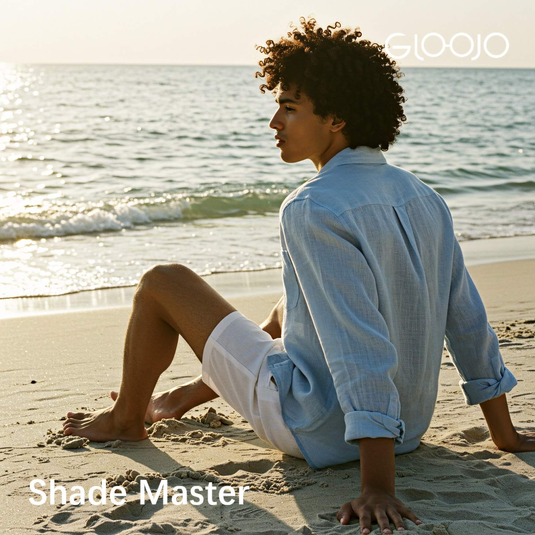 Gloojo uv protection sunglasses with wrap around frame for the man soaking up the sun beside the ocean