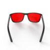 A Back view of Gloojo Night Ease Wayfarer Red Lens Glasses for sleep-black