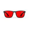 A Front view of Gloojo Night Ease Wayfarer Red Lens Glasses for sleep-black