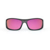 A Front view of Gloojo Shade Master Pink Mirrored Warp Around Sunglasses