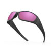 A Left Side view of Gloojo Shade Master Pink Mirrored Warp Around Sunglasses