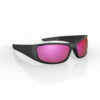 A Right Side view of Gloojo Shade Master Pink Mirrored Warp Around Sunglasses