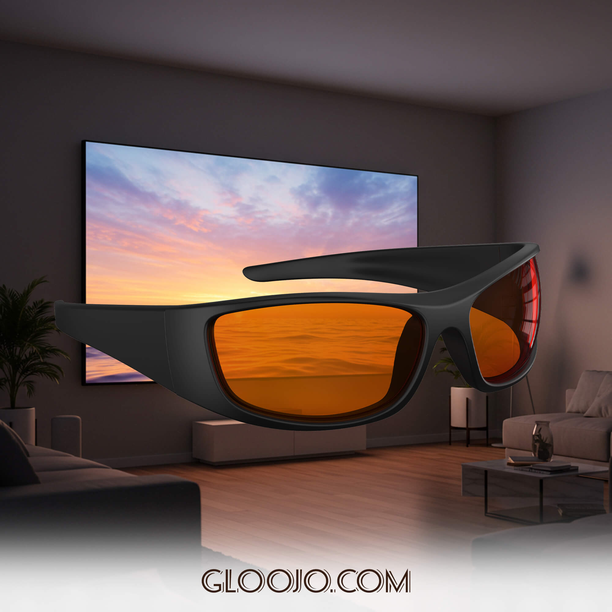 Gloojo Night Ease Wrap Around Orange Sleep Glasses Suitable for blocking blue light from electronic screens