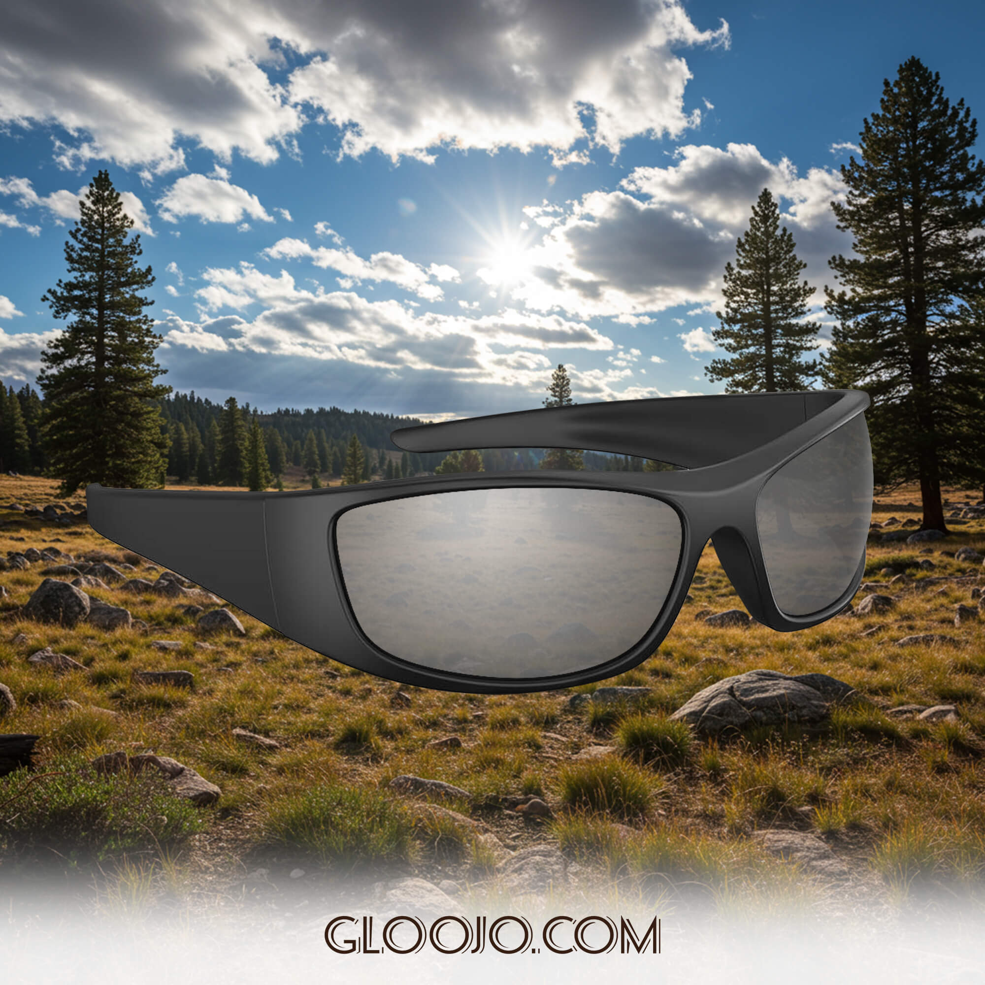 Gloojo Shade Master Silver Mirrored Wrap Around Sunglasses Suitable for harsh outdoor light