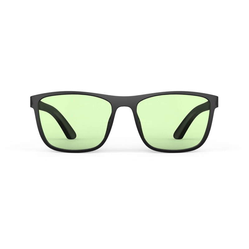 Sun Boost Wayfarer Green Tinted Glasses - Black