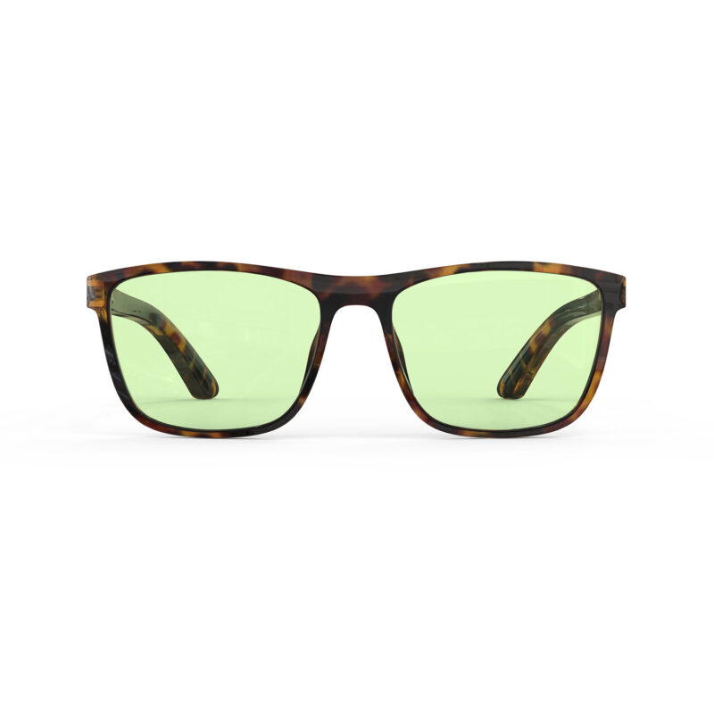 Sun Boost Wayfarer Green Tinted Glasses - Tortoiseshell