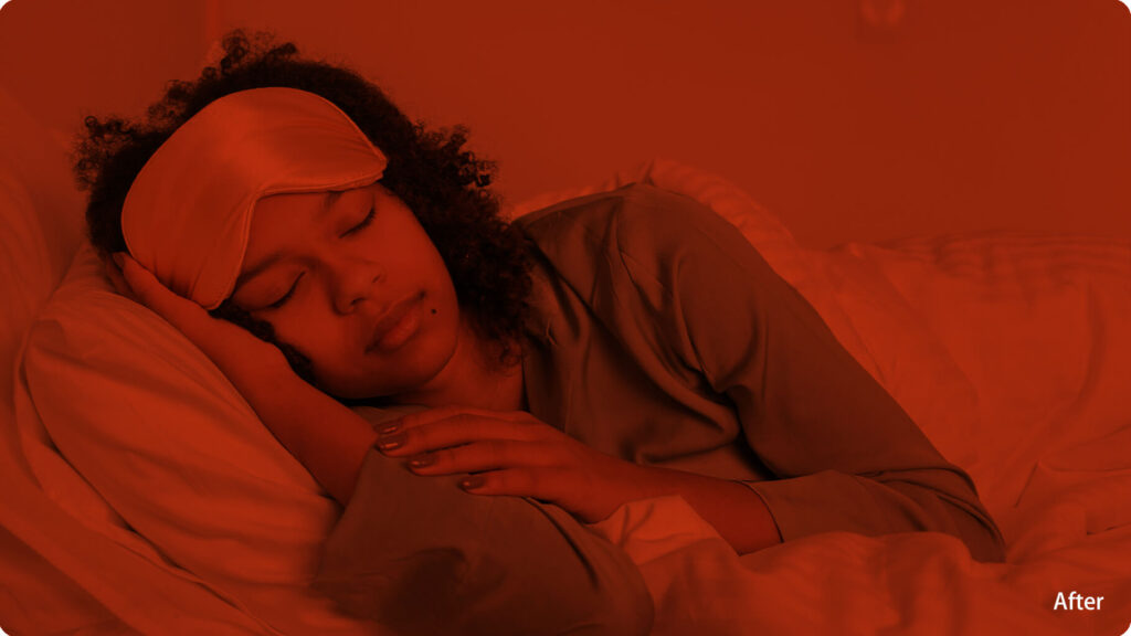 After Wearing Red Lens Glasses Reduced Blue Light Exposure and improve sleep