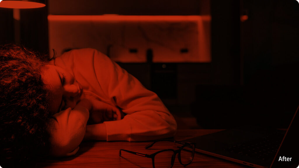 After Wearing Red Lens Glasses Reduced Blue Light Exposure and improve sleep quality