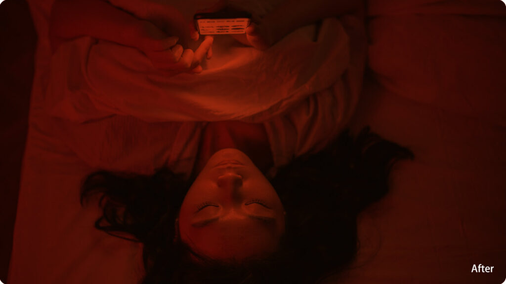 After Wearing Red Lens Glasses Reduced Blue Light Exposure and improve sleep quality after scrolling smartphones