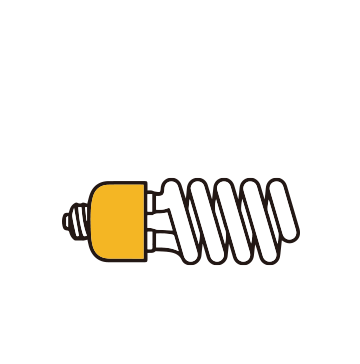 Icon of harmful light from Fluorescent Lights-most used indoors