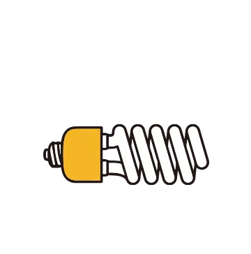 Icon of harmful light from Fluorescent Lights-most used indoors