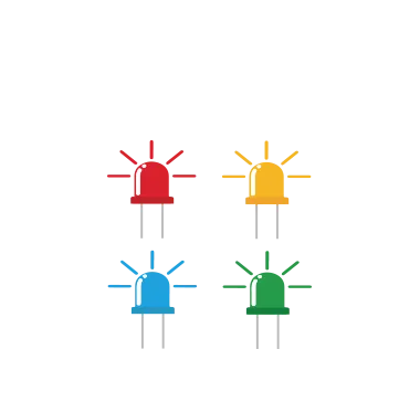 Icon of harmful light from Led Lights-LED screens or led strips