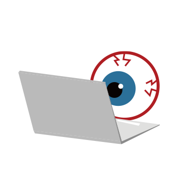 Icon of harmful light from digital devices-smartphones, tablets, computers, laptops, TVs and so on