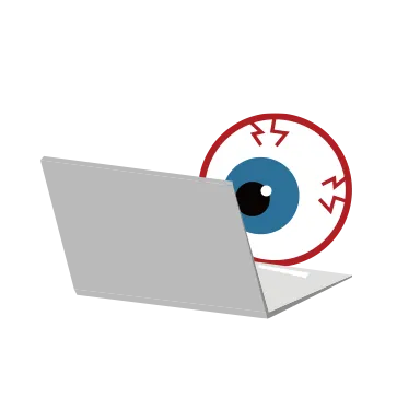 Icon of harmful light from digital devices-smartphones, tablets, computers, laptops, TVs and so on