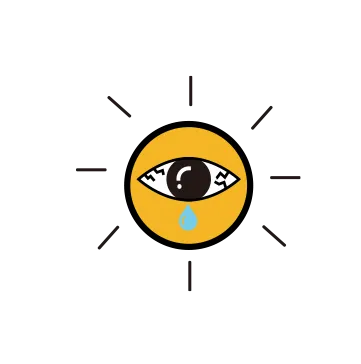 Icon of harmful light from sunlight-UV rays