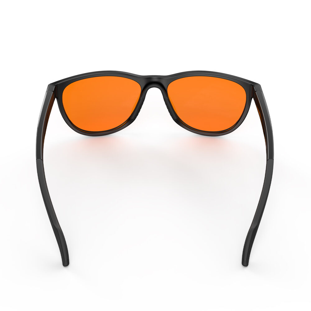 A Back view of Gloojo Night Ease Oval Orange Colored glasses for sleep - Black