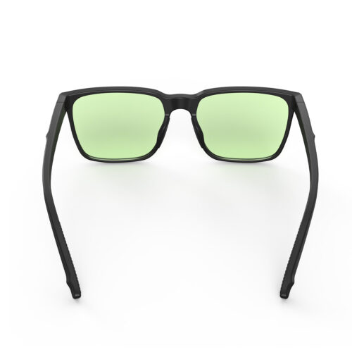 A Back view of Gloojo Sun Boost Classic Square Green Lens Screen Glasses – Black