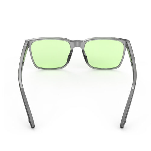 A Back view of Gloojo Sun Boost Classic Square Green Lens Screen Glasses – Grey