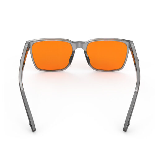 A Back view of Night Ease Classic Square Orange Sleep Glasses - Grey