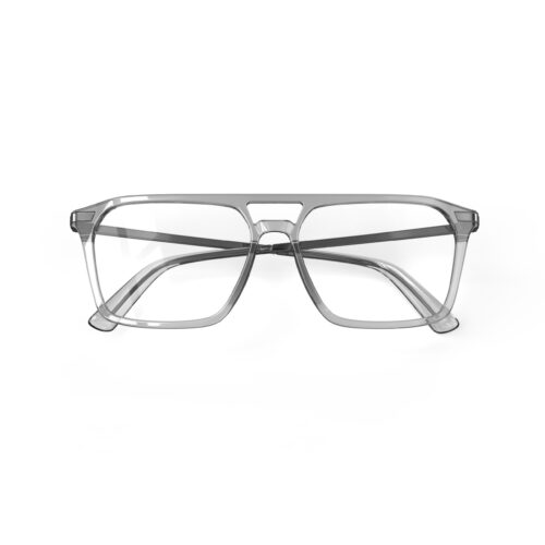 A Folded front view of Gloojo Clear Pro Transparent Lens Square Aviator Computer and Gaming Glasses – Grey Gunmetal A Folded front view of Gloojo Clear Pro Transparent Lens Square Aviator Computer and Gaming Glasses – Grey Gunmetal