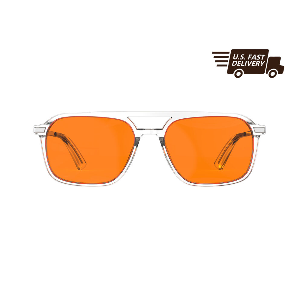 U.S. FAST DELIVERY OF Gloojo Night Ease Oval Aviator Orange Lens Glasses for Night-Clear Silver U.S. FAST DELIVERY OF Gloojo Night Ease Oval Aviator Orange Lens Glasses for Night-Clear Silver