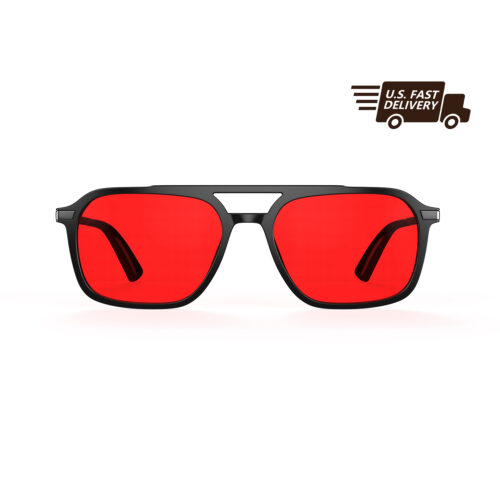 U.S. FAST DELIVERY OF Gloojo Night Ease Oval Aviator Red Lens Glasses for Night-Black Gunmetal U.S. FAST DELIVERY OF Gloojo Night Ease Oval Aviator Red Lens Glasses for Night-Black Gunmetal