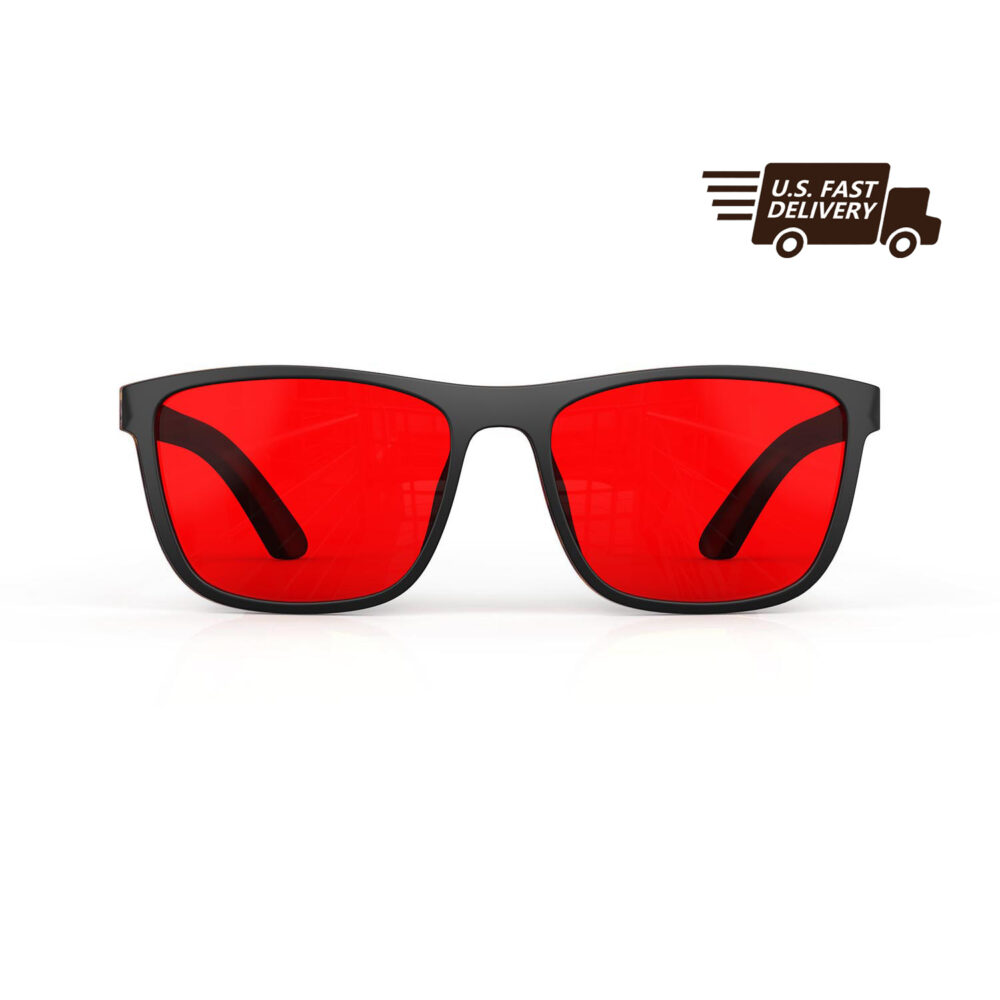 U.S. FAST DELIVERY OF Gloojo Night Ease Wayfarer Red Lens Glasses for sleep-black U.S. FAST DELIVERY OF Gloojo Night Ease Wayfarer Red Lens Glasses for sleep-black