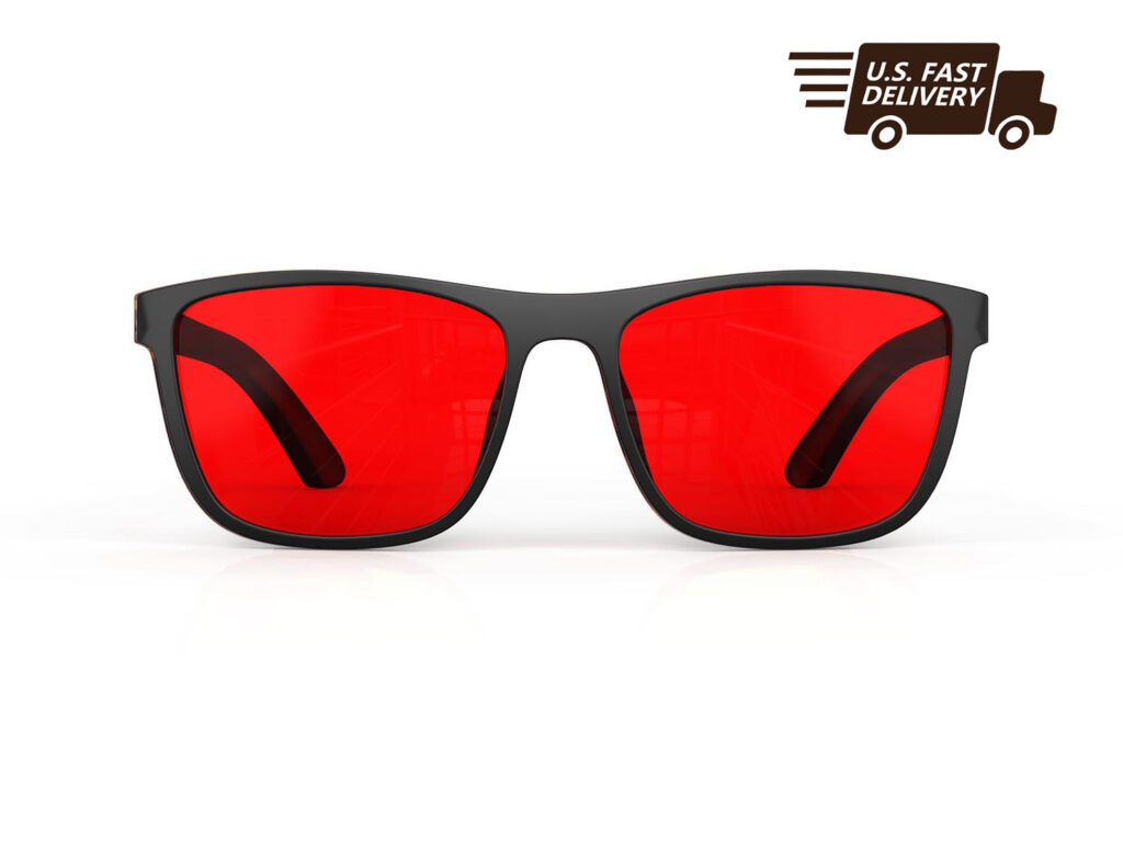 U.S. FAST DELIVERY OF Gloojo Night Ease Wayfarer Red Lens Glasses for sleep-black U.S. FAST DELIVERY OF Gloojo Night Ease Wayfarer Red Lens Glasses for sleep-black