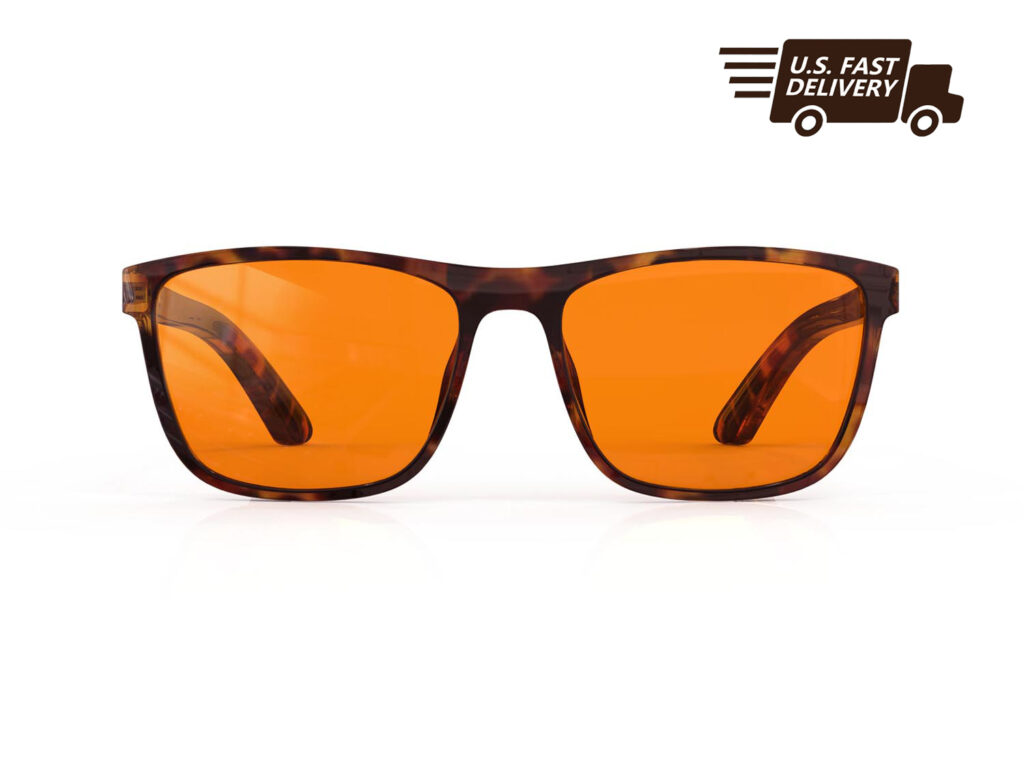 U.S. FAST DELIVERY OF Gloojo NightEase Orange Lens wayfarer Sleep Glasses-tortoiseshell