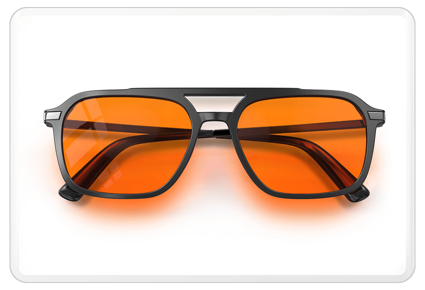 Folding view of Night Ease Oval Aviator Orange Lens Glasses for Night