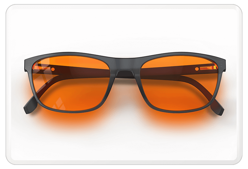 Folding view of Night Ease Rectangle Orange Sleep Glasses