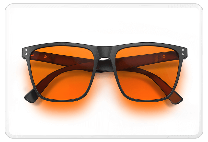 Folding view of Night Ease Square Orange Sleep Glasses