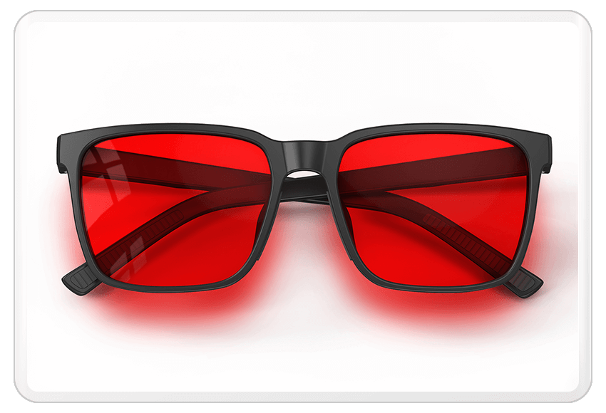 Folding view of Night Ease Square Red Lens Blue Light Glasses