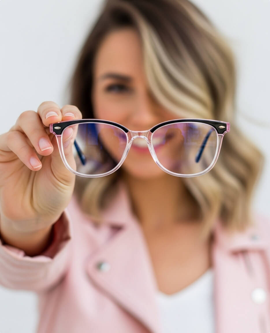 Step5- enjoy the benefits of gloojo blue light blocking lenses to block harmful blue light, relieve eye strain and support better rest