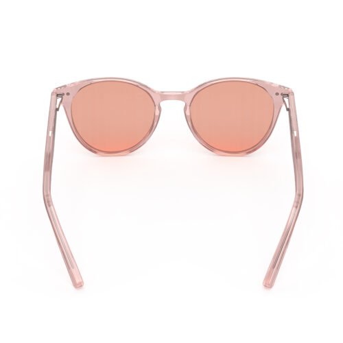 A Back view of Gloojo Rose Relief Rose Lens Round Migraine Glasses – Crystal Pink