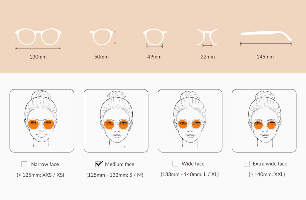 0158t-glasses-size-chart-of-Night Ease™ Round Orange Sleep Glasses – Clear