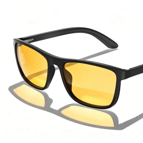 168-Amber Shield Wayfarer Light Sensitivity Glasses – Black